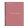 Caiet reciclat Miquelrius ECOPINK Emotions, cu spira, A4, dictando, 80 file, roz