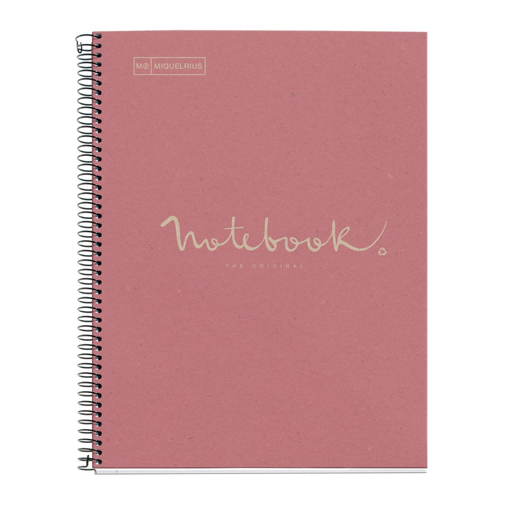 Caiet reciclat Miquelrius ECOPINK Emotions, cu spira, A4, dictando, 80 file, roz Caiet reciclat Miquelrius ECOPINK Emotions, cu spira, A4, dictando, 80 file, roz