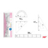 Set geometrie Main Paper, 4 piese, transparent, raportor, 2 echere, rigla 30 cm, albastru