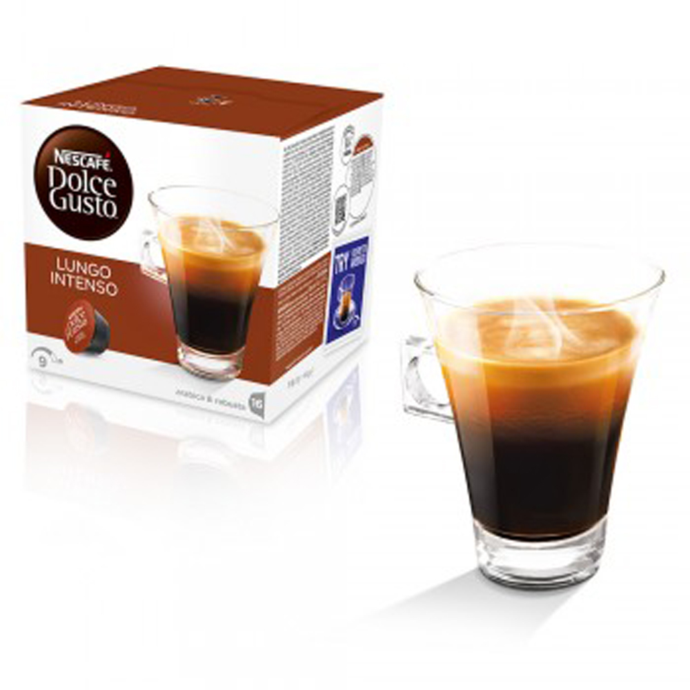 Nescafe Dolce Gusto, Caffe Lungo Intenso, 144 g, 16 capsule/cutie Nescafe Dolce Gusto, Caffe Lungo Intenso, 144 g, 16 capsule/cutie