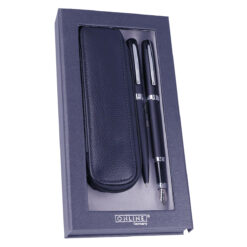 Set stilou pix negru Online Eleganza, accesorii etui piele si cutie