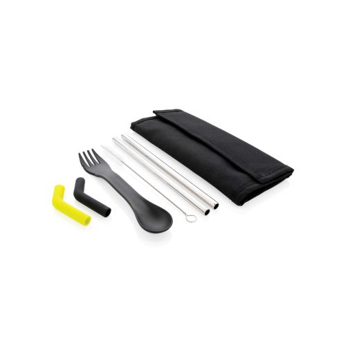 Tierra 2pcs straw and cutlery set in pouch Tierra 2pcs straw and cutlery set in pouch