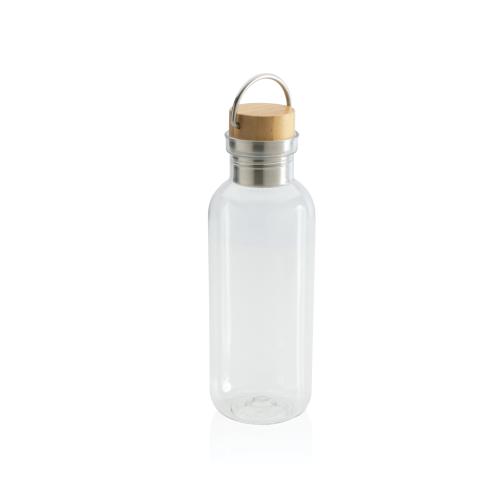 GRS RPET bottle with bamboo lid and handle GRS RPET bottle with bamboo lid and handle
