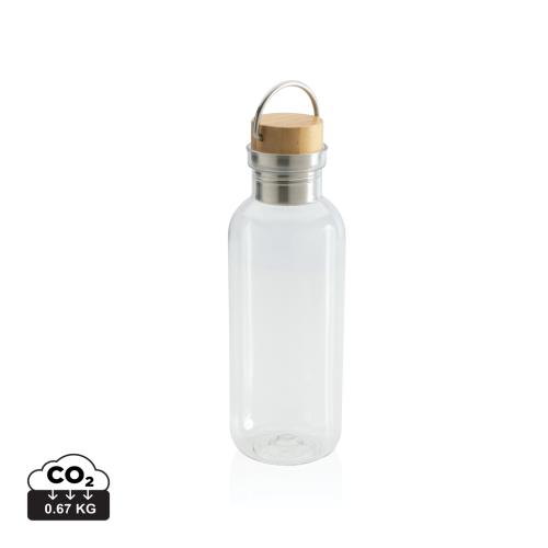 GRS RPET bottle with bamboo lid and handle GRS RPET bottle with bamboo lid and handle