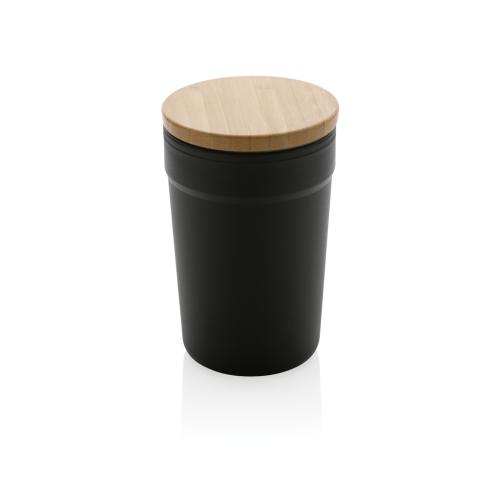 GRS certified recycled PP mug with bamboo lid GRS certified recycled PP mug with bamboo lid