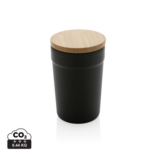 GRS certified recycled PP mug with bamboo lid GRS certified recycled PP mug with bamboo lid