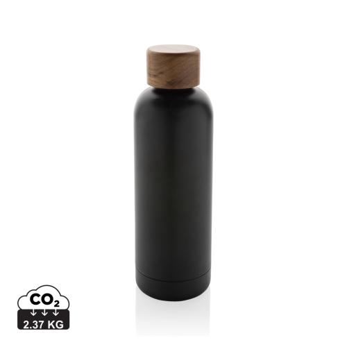 Wood RCS certified recycled stainless steel vacuum bottle Wood RCS certified recycled stainless steel vacuum bottle