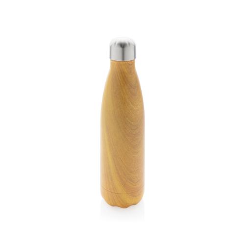 Vacuum insulated stainless steel bottle with wood print Vacuum insulated stainless steel bottle with wood print