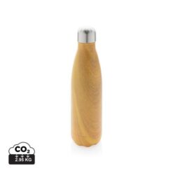 Vacuum insulated stainless steel bottle with wood print Vacuum insulated stainless steel bottle with wood print