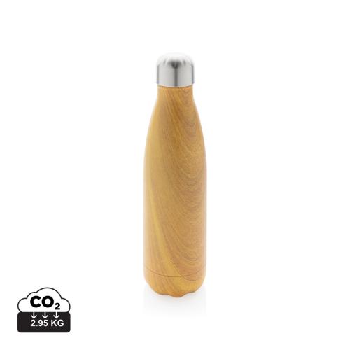 Vacuum insulated stainless steel bottle with wood print Vacuum insulated stainless steel bottle with wood print