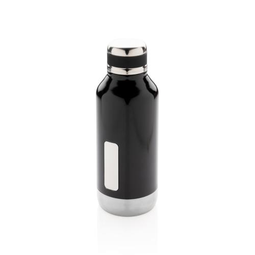 Leak proof vacuum bottle with logo plate Leak proof vacuum bottle with logo plate