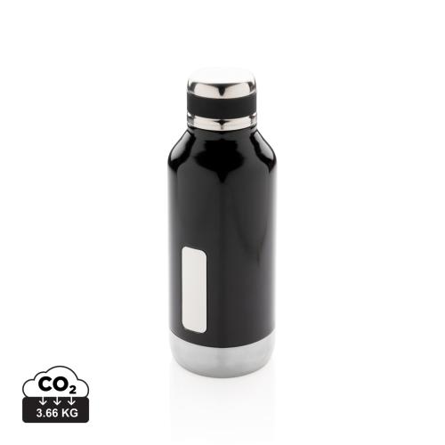 Leak proof vacuum bottle with logo plate Leak proof vacuum bottle with logo plate