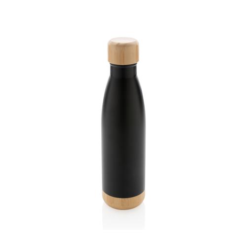 Vacuum stainless steel bottle with bamboo lid and bottom Vacuum stainless steel bottle with bamboo lid and bottom