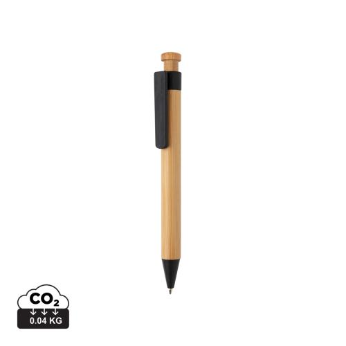 Bamboo pen with wheatstraw clip Bamboo pen with wheatstraw clip