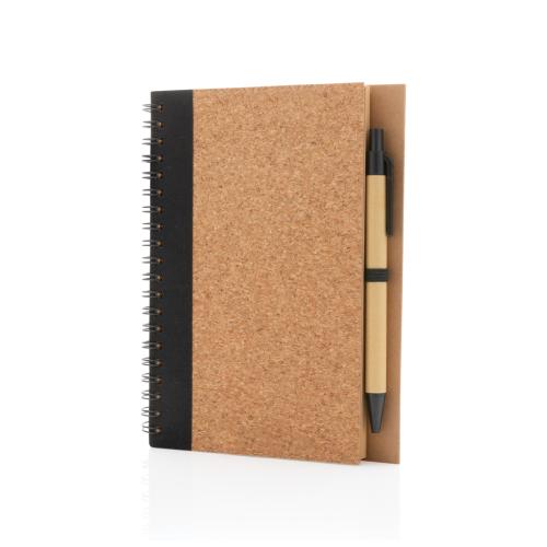 Cork spiral notebook with pen Cork spiral notebook with pen