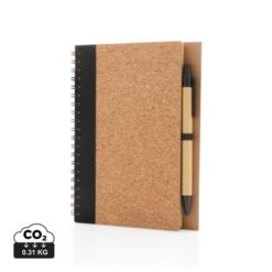 Cork spiral notebook with pen Cork spiral notebook with pen