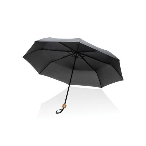 20.5" Impact AWARE™ RPET 190T Pongee bamboo mini umbrella 20.5" Impact AWARE™ RPET 190T Pongee bamboo mini umbrella