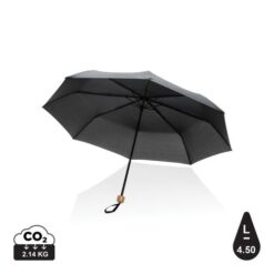 20.5" Impact AWARE™ RPET 190T Pongee bamboo mini umbrella 20.5" Impact AWARE™ RPET 190T Pongee bamboo mini umbrella
