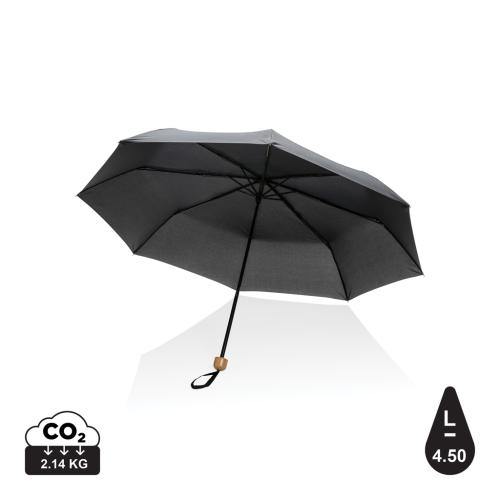 20.5" Impact AWARE™ RPET 190T Pongee bamboo mini umbrella 20.5" Impact AWARE™ RPET 190T Pongee bamboo mini umbrella
