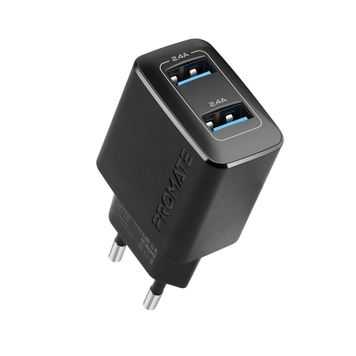 Incarcator retea Promate BiPlug, Dual-USB Port, Adaptive Charging Negru Incarcator retea Promate BiPlug, Dual-USB Port, Adaptive Charging Negru