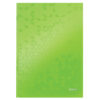 Caiet de birou Leitz WOW, A4, coperta dura, matematica, verde metalizat Caiet de birou Leitz WOW, A4, coperta dura, matematica, verde metalizat