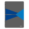 Caiet de birou Leitz Office, PP, A4, cu spira, dictando, albastru