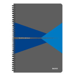 Caiet de birou Leitz Office, PP, A4, cu spira, dictando, albastru