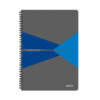 Caiet de birou Leitz Office, PP, A5, cu spira, dictando, albastru