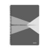 Caiet de birou Leitz Office, PP, A5, cu spira, dictando, gri