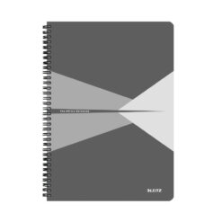 Caiet de birou Leitz Office, PP, A5, cu spira, dictando, gri