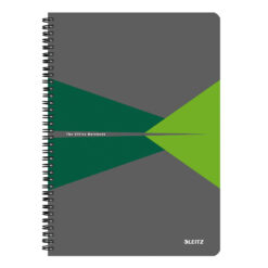 Caiet de birou Leitz Office, carton, A4, cu spira, matematica, verde