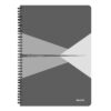 Caiet de birou Leitz Office, carton, A4, cu spira, matematica, gri Caiet de birou Leitz Office, carton, A4, cu spira, matematica, gri