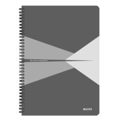 Caiet de birou Leitz Office, carton, A4, cu spira, matematica, gri