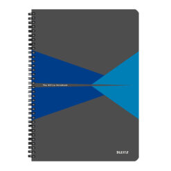 Caiet de birou Leitz Office, carton, A4, cu spira, dictando, albastru