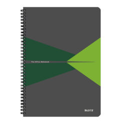 Caiet de birou Leitz Office, carton, A4, cu spira, dictando, verde