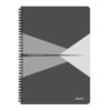 Caiet de birou Leitz Office, carton, A4, cu spira, dictando, gri Caiet de birou Leitz Office, carton, A4, cu spira, dictando, gri