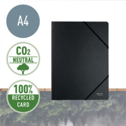 Mapa cu elastic Leitz Recycle, carton reciclat, A4, 250 coli, negru