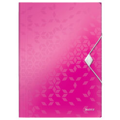 Mapa Leitz WOW cu elastic, PP, roz metalizat