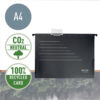 Dosar suspendabil Leitz Alpha Recycle, carton reciclat, A4, cu burduf, negru