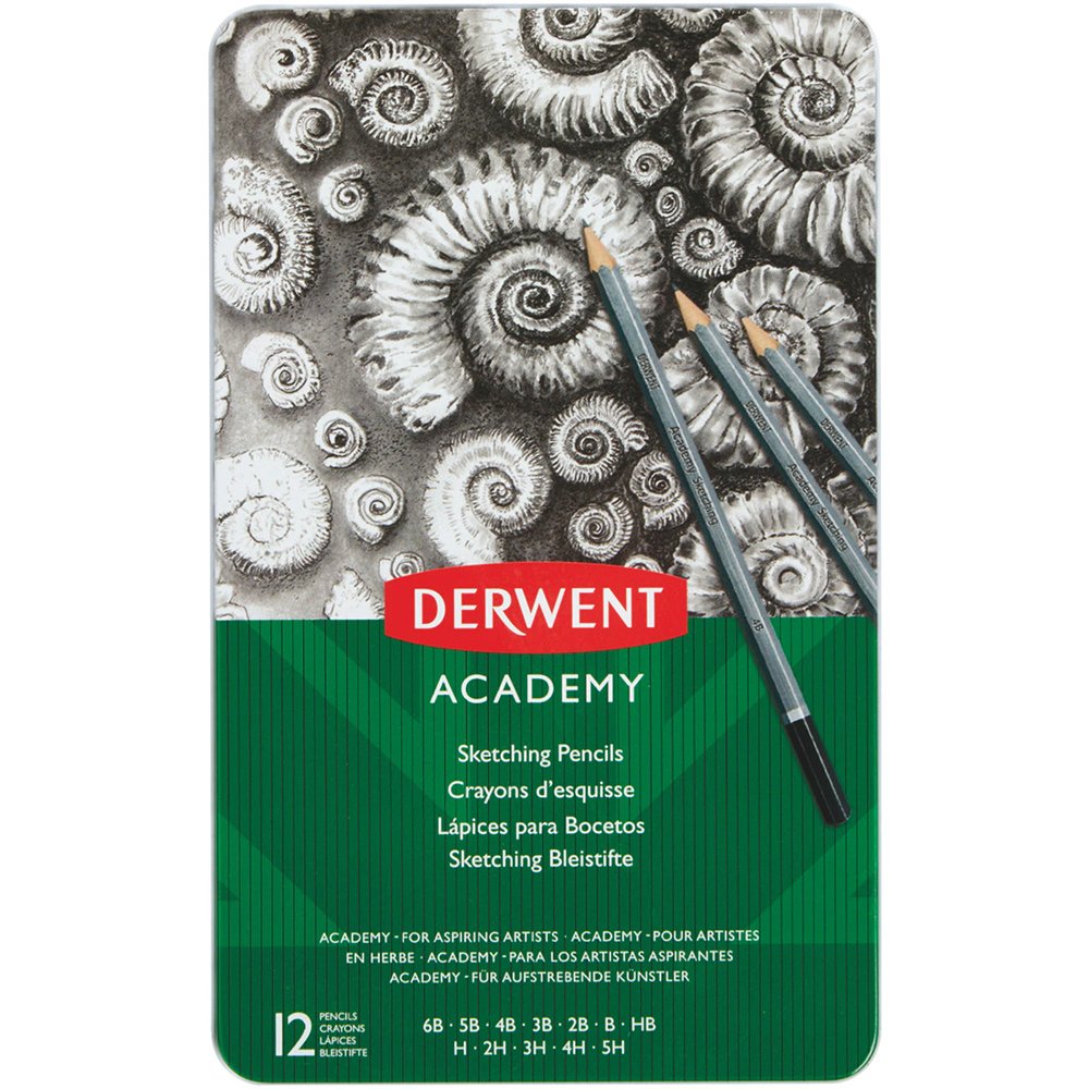 Set 12 creioane grafit DERWENT Academy, negru Set 12 creioane grafit DERWENT Academy, negru