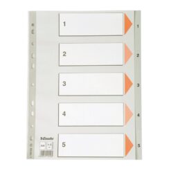 Index din plastic Esselte, A4, index 1-5