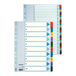 Index IAN-DEC, Esselte, Mylar, carton cu taste laminate, A4, multicolor