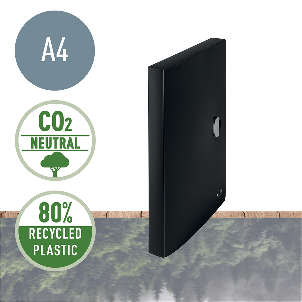 Mapa cu elastic Leitz Recycle Jumbo, PP reciclat, A4, 250 coli, negru Mapa cu elastic Leitz Recycle Jumbo, PP reciclat, A4, 250 coli, negru