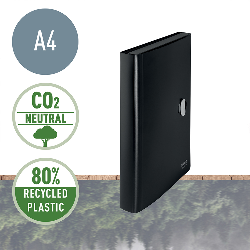 Mapa tip proiect Leitz Recycle, PP reciclat, A4, 250 coli, negru Mapa tip proiect Leitz Recycle, PP reciclat, A4, 250 coli, negru