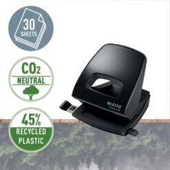 Perforator plastic Leitz Recycle NeXXt Series, 30 coli, negru