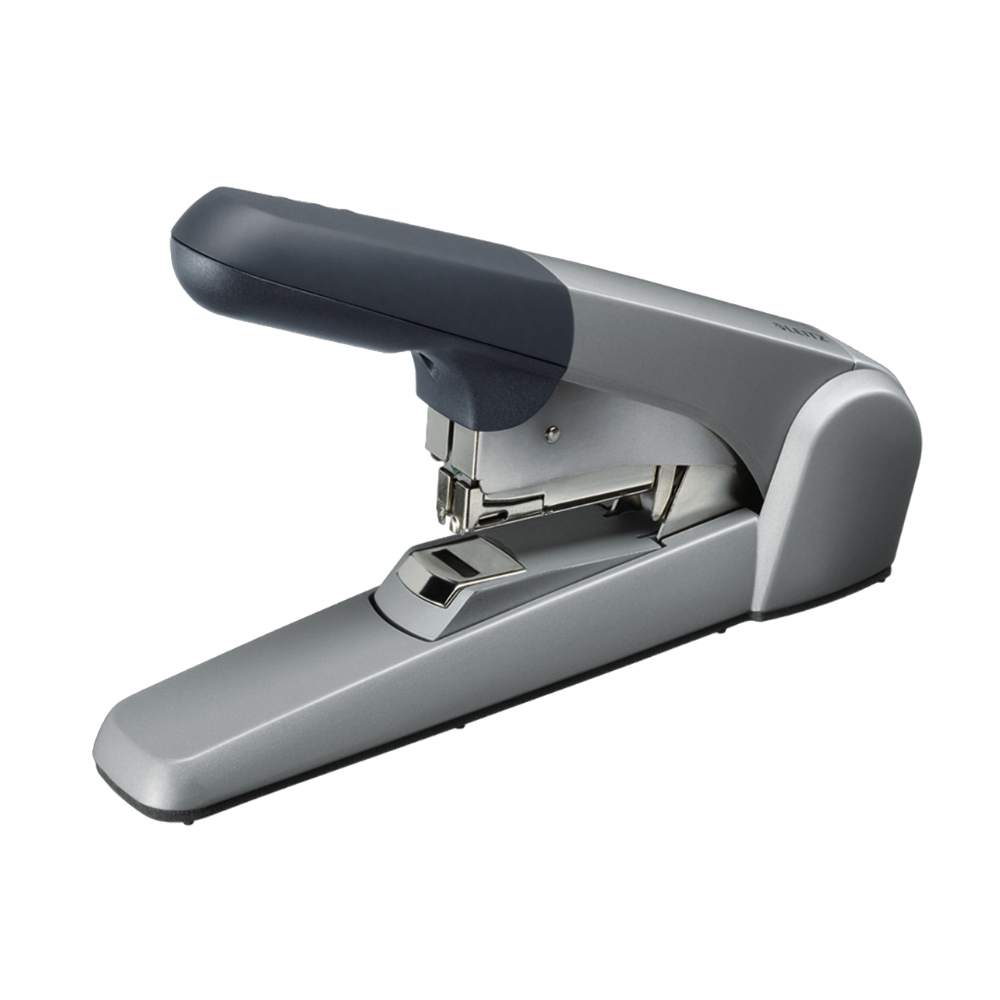Capsator metalic Leitz 5552 de mare capacitate, capsare plata, 60 coli, 1000 capse P5 incluse, argintiu Capsator metalic Leitz 5552 de mare capacitate, capsare plata, 60 coli, 1000 capse P5 incluse, argintiu