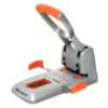 Perforator de mare capacitate Rapid Supreme HDC150, 2 perforatii, 150 coli, metalic, cutie, argintiu-portocaliu