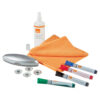Kit pentru tabla NOBO din sticla, 4 markere, burete magnetic, laveta microfibra, spray curatare 250 ml, 4 magneti Kit pentru tabla NOBO din sticla, 4 markere, burete magnetic, laveta microfibra, spray curatare 250 ml, 4 magneti