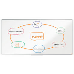 Tabla NOBO Premium Plus, otel lacuit, 200x100 cm, magnetica, include marker si tavita, alb