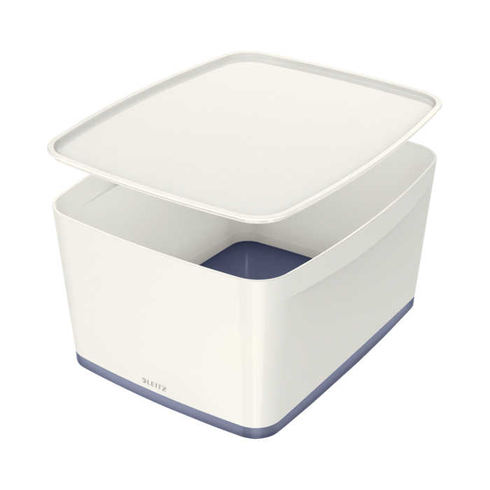 Cutie Leitz MyBox cu capac, mare, alb/gri Cutie Leitz MyBox cu capac, mare, alb/gri